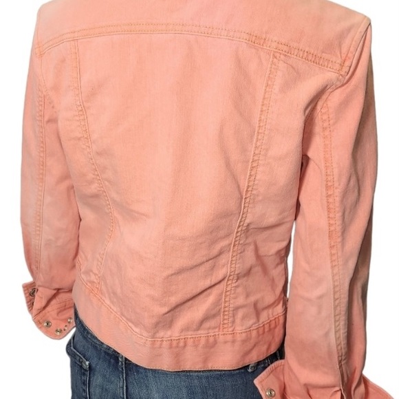 🍑 Gap Beautiful Peach Color Jean Jacket Size Large - Picture 6 of 6